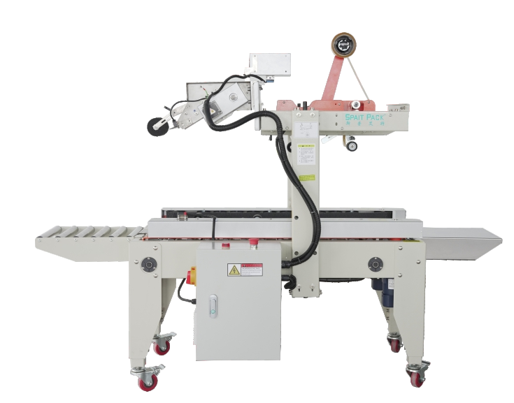 Semi-Automatic Carton Sealer with Front Labeling System - industrial carton sealers for automated packaging operations